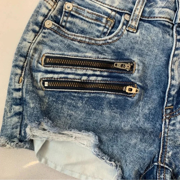 American Eagle Shorts Woman Lot 4 Hi Rise Shortie Super Stretch Blue Green Moto - Picture 4 of 16